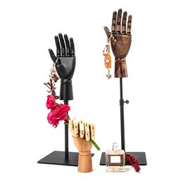 Fashion Wooden Hand Mannequin With Metal Base Factory Design
