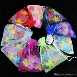 Hot Sales!Multicolor 100 PCS With Drawstring Organza Gift Bags gauze candy Bags free shipping