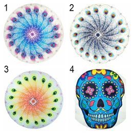 40 Styles Round Beach Towel Yoga Mat Feather Chiffon Microfiber Bikini Mandala Bikini Beach Cover Table Cloths Bohemian Towels BH2213 CY