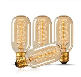 Vintage E27 T45 LED 40 W Edison Stil Gözyaşı Spiral Filament Ampul Kahve Dükkanı için Retro Lambaları Homedecorative Lights