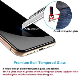 1000PCS Full Cover Privacy Tempered Glass Anti-Spy Screen Protector for Samsung Galaxy M10 M20 M30 S10e J4 J6 Plus free DHL
