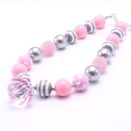 Cute Design Kids Chunky Beads Necklace Fashion Girl Children Bubblegom Beaded Chunky Necklace Beaded Jewellery