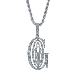 Hip Hop Iced Out Rapper Diamond Letter Tyga G ICE OUT Pendant Micro Pave CZ Design With Big Bail For Men Jewelry Gift