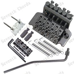 A set of left-hand black Electric Guitar Bridge Guitar Parts 6 Strings Bridge Musical instruments accessories