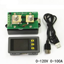 Freeshipping Multifunction Wireless Colour LCD Voltage Current Metre Capacity Electricity Metre Coulometer 0-100V 100A