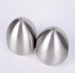 Egg Shape Seasoning Pot Stainless Steel Spice Jar Salt And Pepper Shakers Portable Barbecue Picnic Tools EEA1412-1