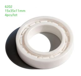 4pcs 6202 ZrO2 full Ceramic bearing 15x35x11mm Zirconia Ceramic deep groove ball bearings 15*35*11mm