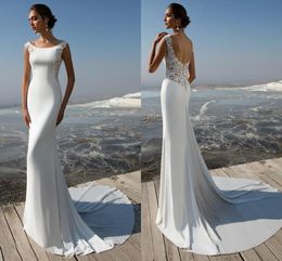 Newest Designed Off The Shoulder Sheath Wedding Dresses Custom Made Lace Sexy Open Back Beach Bridal Gowns Long Court Train Vestidos AL3239
