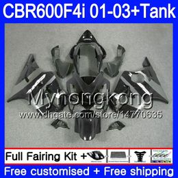 Body +Tank For HONDA CBR 600F4i CBR600FS CBR600F4i Black grey frame 01 02 03 286HM.35 CBR600 F4i 600 FS CBR 600 F4i 2001 2002 2003 Fairings