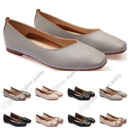 ladies flat shoe lager size 33-43 womens girl leather Nude black grey New arrivel Working wedding Party Dress shoes Ten