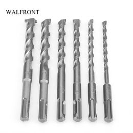 Freeshipping 6pcs/Lot Hammer Drill Bit Set Wood Hole Saw Cutter Twist Concrete Drill Bits Chrome Steel Straight Shank Drilling Tools