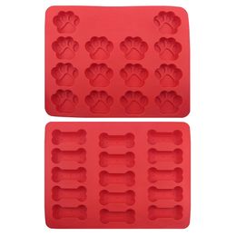 100pcs Dog Bone & Footprint Cookie Bake Mold No Stick Siliconce Cake Mold Molding COOKNBAKE Silicone form for biscuit Candy