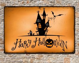 Halloween Tin Signs Pumpkin Vintage Wall Art Retro TIN SIGN Wall iron Painting Plaques Bar Pub Restaurant Home Decor Halloween Paintings