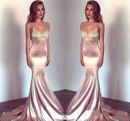 Sexy Pink Evening Dresses 2019 New Arrival Cheap Spaghetti Straps Celebrity Holiday Women Wear Formal Party Prom Gowns Custom Made Plus Size