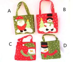 christmas containers Canada - 16 cm New Year Xmas Gifts Santa Claus Snowman Candy Bags Hangable Pouch Handbag Merry Christmas Storage Package Container Organizer