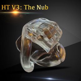 The Nub of HT V3 Male Chastity Device with 4 Rings Super Small Resin Penis Rings Lock Cock Cage Bondage Belt Adult SM Sex Toys Products