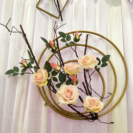 Wedding Decoration Props Metal Circle Curtain Ring Hollow Circle Party Stage Decor Ceiling Line Ornament Home Display panden