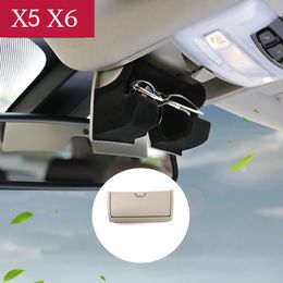 Car styling Sunglasses storage Box Organizer Eye Glasses Holder Box Case For BMW X5 X6 E70 E71 F15 F16 Auto Accessories