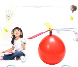 Party festivale decoration flying balloon toy DIY airplane Balloon helicopter with whistle novely kids toys educational toy