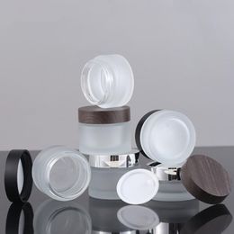 30g 50g Frosted Glass Refillable Ointment Bottles Empty Cosmetic Jar Pot Eye shadow Face Cream Container F3650