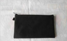 50pcs 19.5*11cm Black cotton canvas cosmetic bags DIY women blank plain zipper makeup bag phone clutch bag Gift organizer cases