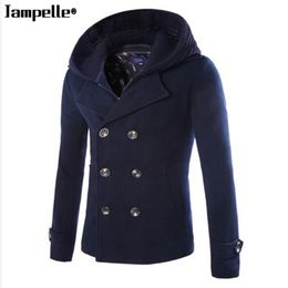 High-grade New Fashion Brand-Clothing Jacket Men Wool Coat Double-breasted Pea Coats Men Long Wool & Blends Winter Coat Men