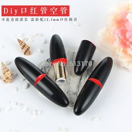 New 12,1 milímetros 5g forma batom vazio tubo de bala preto, prata tubo de protetor labial Lip Estilo Vermelho para as mulheres diy Packing Cosmetic
