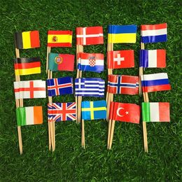 Country Flag Picks Cake Toothpicks Nation Flag Toothpicks Wooden Disposable Party Sticks Fruit Cocktail Sticks