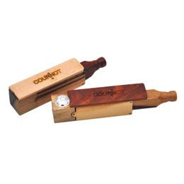 Newest Wood Material Telescopic Handmade Portable Innovative Design Smoking Pipes Metal Bowl High Quality Hot Cake DHL Free