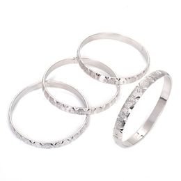 4Pcs Dubai Jewelry Women High Quality Simple Trendy Bangles Wedding Party Dubai Gold Jewelry Ethiopian Accessories