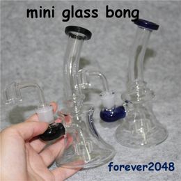 New Arrival Mini Glass Bong Oil Rig hookah Water Bongs Beaker Bong Female 14mm Dab Rigs With 4mm Quartz Banger