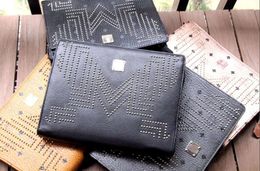 Korean high quality men's and women's wallets, banquet clutches. Studded fashion large capacity storage bag