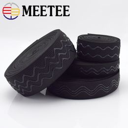 -Meetee 2-4cm Anti-Rutsch-Gummiband Wave-Silikon Elastic Webgürtel DIY Sport Kleidung Handgelenkschutz Sew Zubehör EB013