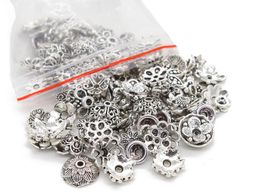 500pcs/lot Mixed 150pcs Tibetan Silver Beads End Caps Flower Bead Caps For Jewellery Making Findings Diy Accessories Wholesale