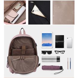 Designer-New Nylon Backpack School Travel Bag Daypack with USB Charging Port Bookbag for Teenager Girls 517D