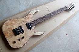 Factory Custom 6-String Electric Guitar with Ash Body and Burl grain Maple Veneer,Black Hardwares,Offer Customised