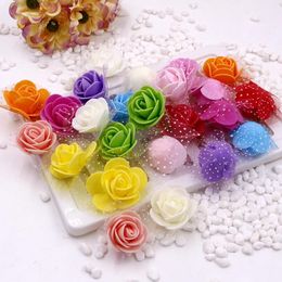 10pcs Mini Foam Rose Artificial Flowers For Home Wedding Car Decoration DIY Pompom Bridal Wreath Decorative Flower Fake Flowers