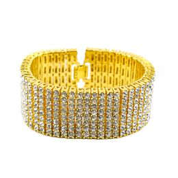 Оптом-хип-хоп восемь строк бриллиантовый браслет преувеличенные ручные кольца европейские и американские моды браслет