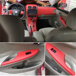 For Toyota Corolla 2007-2013 Interior Central Control Panel Door Handle 3D/5DCarbon Fiber Stickers Decals Car styling Accessorie