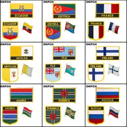 Dominica Russia Ecuador Eritrea France Vatican Philippines Fiji Finland Cape Verde Gambia Iron on Flag Patches Badges