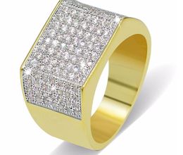 Hip Hop Bling Rings All Eyed Out echte Micro Pave CZ Cool Herren Frauen Paar Gold Silber Hiphop Ring