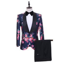 new2021 Men's suits men's printed fashion gentleman suit two-piece suit (jacket + pants) men's business banquet formal suit