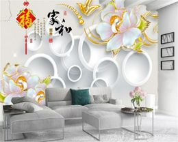 3d Flower Wallpaper Jiahe Fugui Pink Pearl Peony Customised Auspicious HD Decorative Beautiful Wallpaper