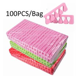 Tamax NA043 100pcs Soft Foam Sponge Toe Separator Finger Separator Nail Art Tools Feet Care Manicure Pedicure Nail Salon six Colour option