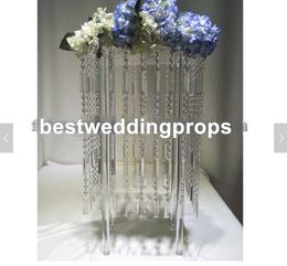 Display Flower Stand Candle Holder Road Lead Table Centerpieces acrylic crystal Stand Pillar Candlestick For Wedding Candelabra best0594