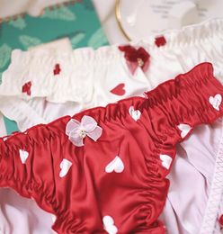 2020 New Arrival 100% Real Photos M L XL Lovely Cute Lolita Kawaii Cute Heart Printing Panties Underwear Brief Lingerie WP570