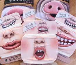 Funny Mouth Mask Cute Anti Dust Teeth Cotton Cartoon Face Emotiction Masque Washable Reusable327s