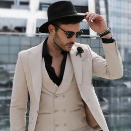 2019 Newest One Button Groomsmen Peak Lapel Wedding Groom Tuxedos Men Suits Wedding/Prom/Dinner Best Man Blazer(Jacket+Tie+Vest+Pants) 504