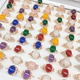 Wholesale Mix Color&Size Men Women Natural Stone Diamond Rings Steel Jewelry Rings Party Jewelry Charm Gifts