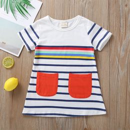 Red Poker Card Baby Girls Short Sleeve T-Shirt Ruffles Basic Shirt Dress for 2-6 Years Old Baby